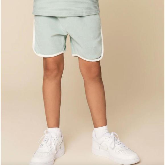 NEW MILES THE LABEL boys terry cloth shorts in seafoam - Picture 2 of 2